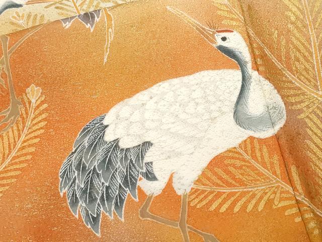 平和屋着物■豪華黒留袖 作家物 群鶴松葉枝梅文 暈し染め 金彩 正絹 逸品 CABF9936ev