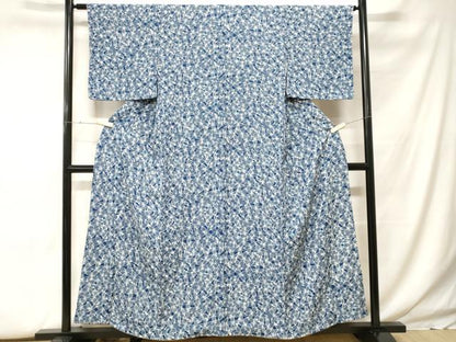 平和屋着物■上質な小紋　型染め　草花文　正絹　逸品　CABF9938ev