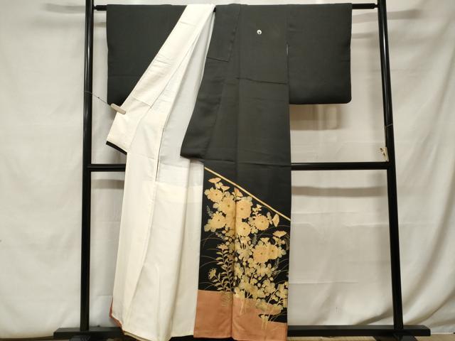 平和屋着物■豪華黒留袖 笹竹草花文 金彩 正絹 逸品 CABF9941ev