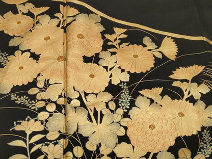 平和屋着物■豪華黒留袖 笹竹草花文 金彩 正絹 逸品 CABF9941ev