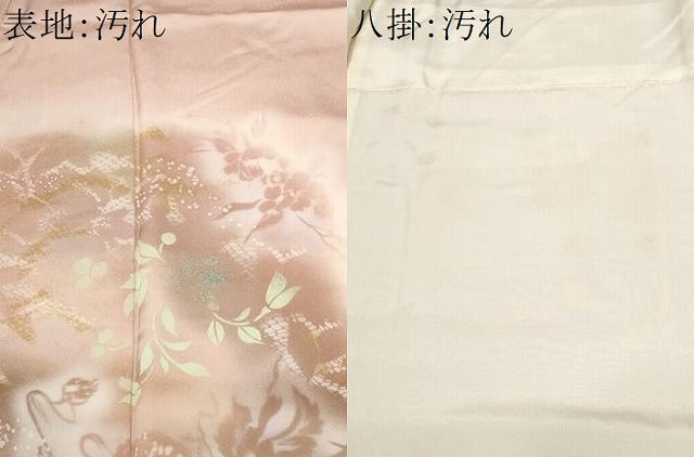平和屋着物■訪問着 シルエット 枝花文 暈し染め 金銀彩 正絹 逸品 CABF9942ev