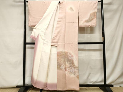平和屋着物■訪問着 シルエット 枝花文 暈し染め 金銀彩 正絹 逸品 CABF9942ev