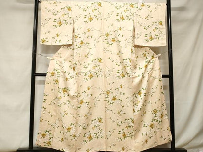 平和屋着物■上質な小紋 枝花文 正絹 逸品 CABF9944ev