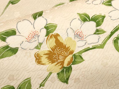 平和屋着物■上質な小紋 枝花文 正絹 逸品 CABF9944ev