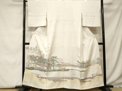 平和屋着物■豪華色留袖　寿光織　風景文　金糸　正絹　逸品　CABF9946ev