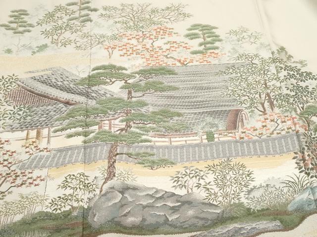平和屋着物■豪華色留袖　寿光織　風景文　金糸　正絹　逸品　CABF9946ev