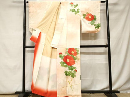 平和屋着物■訪問着　手描き　枝花文　暈し染め　正絹　逸品　CABF9947ev