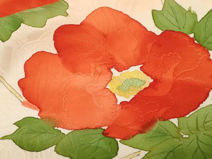 平和屋着物■訪問着　手描き　枝花文　暈し染め　正絹　逸品　CABF9947ev