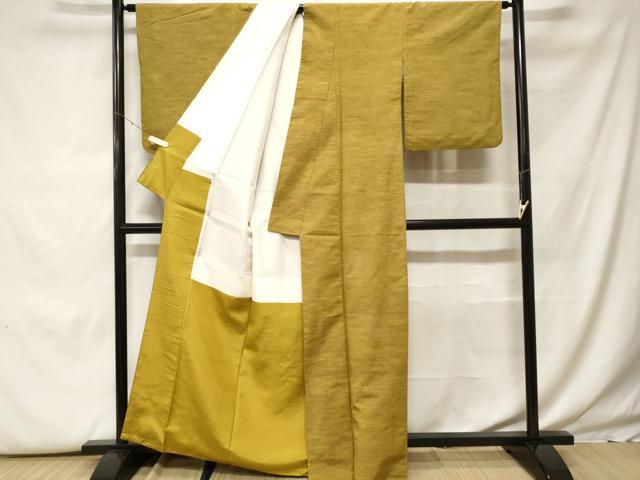 平和屋着物■上質な紬　桑染色　正絹　逸品　CABF9948ev