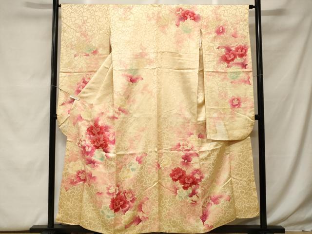 平和屋着物■豪華振袖　駒刺繍　草花文　暈し染め　正絹　逸品　CABF9953ev