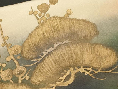 平和屋着物■豪華黒留袖　手描き　松梅文　暈し染め　金彩　正絹　逸品　CABF9955ev