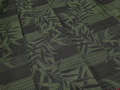 平和屋着物■上質な紬　枝葉横段文　正絹　逸品　CABF9956ev