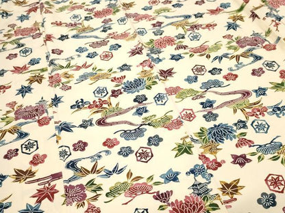 平和屋着物■上質な小紋　型染め　松竹梅風景文　正絹　逸品　CABF9957ev