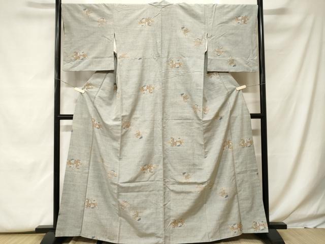 平和屋着物■上質な紬　童子遊び　正絹　逸品　CABF9959ev