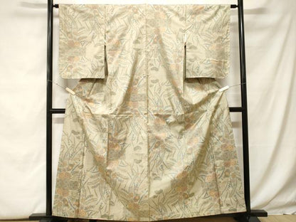 平和屋着物■本場大島紬　7マルキ　草花文　正絹　逸品　CABF9962ev