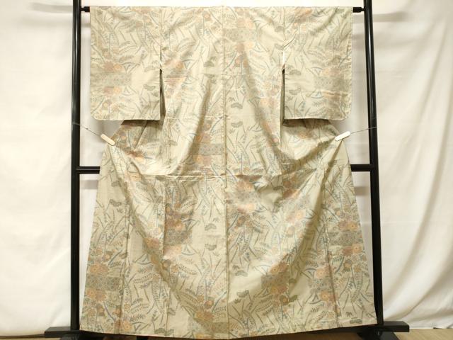 平和屋着物■本場大島紬　7マルキ　草花文　正絹　逸品　CABF9962ev