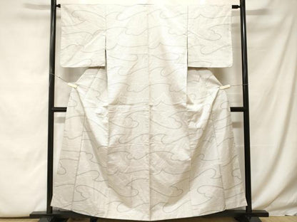 平和屋着物■上質なお召　幾何学文　正絹　逸品　CABF9964ev