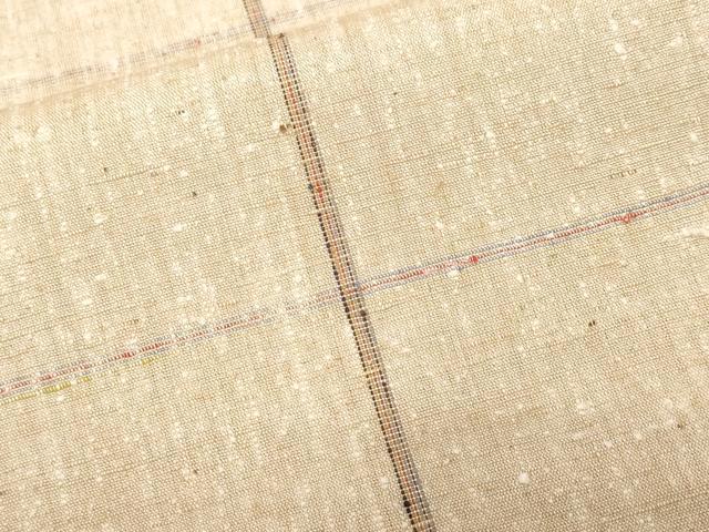 平和屋着物■上質な紬　格子柄　正絹　逸品　CABF9966ev