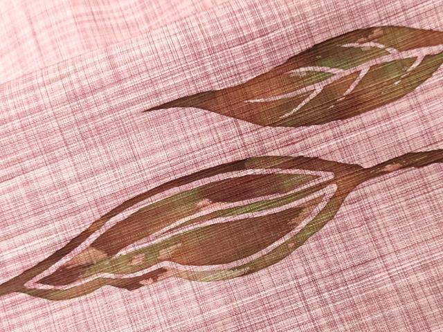 平和屋着物■上質な紬　舞葉文　正絹　逸品　CABF9967ev