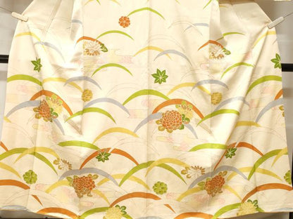 平和屋着物■訪問着　芝草エ霞舞花文　金彩　正絹　逸品　CABF9968ev
