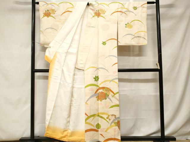 平和屋着物■訪問着　芝草エ霞舞花文　金彩　正絹　逸品　CABF9968ev