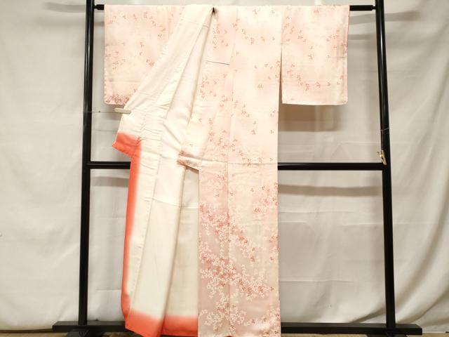 平和屋着物■上質な小紋　草花文　暈し染め　正絹　逸品　CABF9970ev