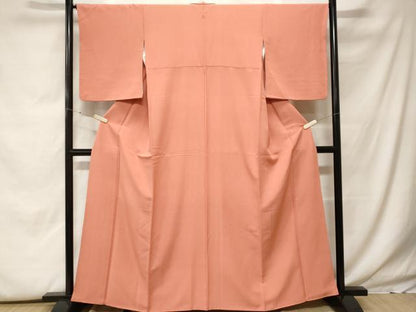 平和屋着物■上質な色無地　曙色　正絹　逸品　CABF9972ev