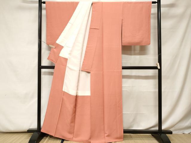 平和屋着物■上質な色無地　曙色　正絹　逸品　CABF9972ev