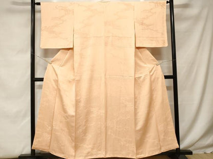 平和屋着物■上質な色無地　風景地紋　薄香色　正絹　逸品　CABF9973ev