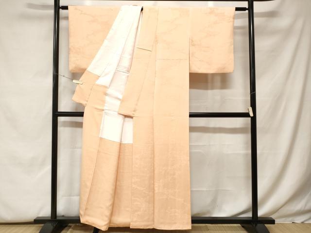 平和屋着物■上質な色無地　風景地紋　薄香色　正絹　逸品　CABF9973ev