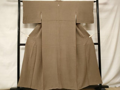 平和屋着物■上質な色無地　油色　正絹　逸品　CABF9975ev