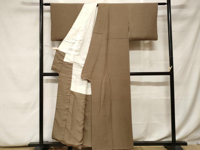 平和屋着物■上質な色無地　油色　正絹　逸品　CABF9975ev