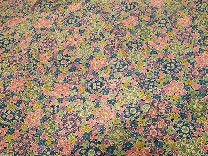 平和屋着物■上質な小紋　型染め　花尽くし文　正絹　逸品　CABF9982ev