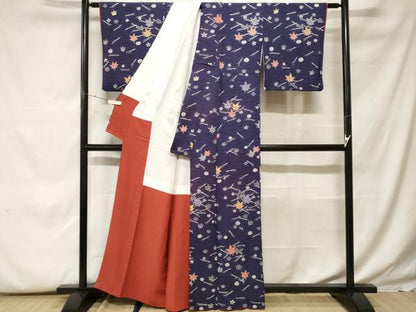 平和屋着物■上質な小紋　吹き寄せ文　正絹　逸品　CABF9983ev