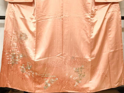 平和屋着物■訪問着　刺繍　枝花文　花車文　暈し染め　金彩　正絹　逸品　CABF9987ev