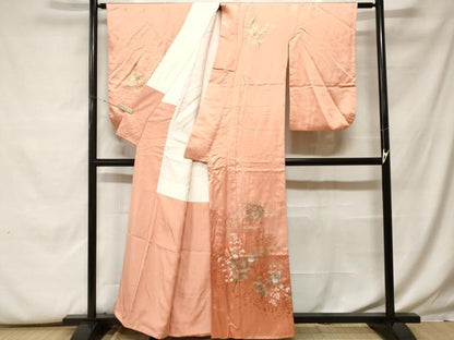 平和屋着物■訪問着　刺繍　枝花文　花車文　暈し染め　金彩　正絹　逸品　CABF9987ev