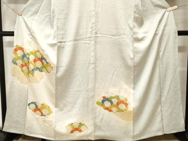 平和屋着物■訪問着　駒刺繍　雲取り吉祥文　暈し染め　金彩　正絹　逸品　CABF9992ev