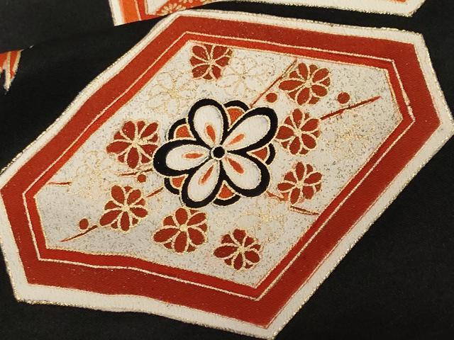 平和屋着物■豪華黒留袖 駒刺繍 鳳凰吉祥枝梅文 金彩 正絹 逸品 CABF9996ev