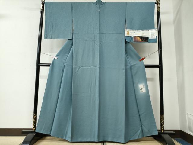 平和屋着物●伝統工芸士　伊藤華山　色無地　花地紋　舛花色　反端付き　正絹　逸品　CABG0005yc