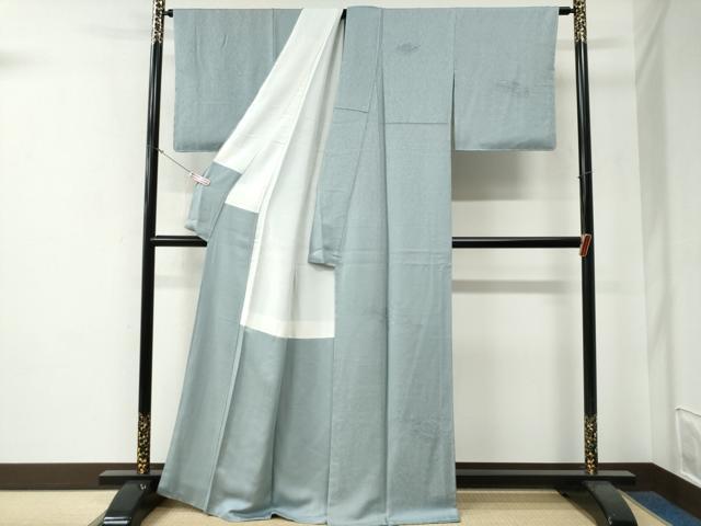 平和屋着物●中国三大刺繍　スワトウ刺繍　総刺繍　無地絵羽訪問着　文箱花文　秘色色　反端付き　正絹　逸品　未使用　CABG0008yc