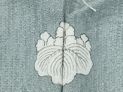 平和屋着物●中国三大刺繍　スワトウ刺繍　総刺繍　無地絵羽訪問着　文箱花文　秘色色　反端付き　正絹　逸品　未使用　CABG0008yc