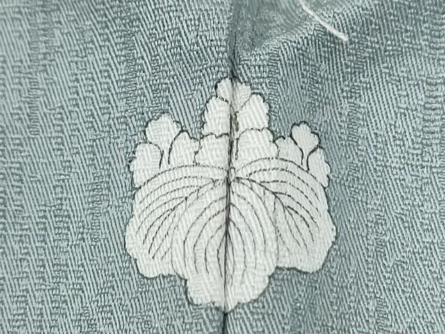 平和屋着物●中国三大刺繍　スワトウ刺繍　総刺繍　無地絵羽訪問着　文箱花文　秘色色　反端付き　正絹　逸品　未使用　CABG0008yc