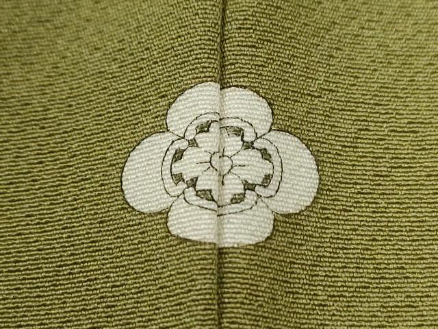 平和屋着物●上質な色無地　本手染百彩　色夢路　鶯色　反端付き　正絹　逸品　未使用　CABG0009yc