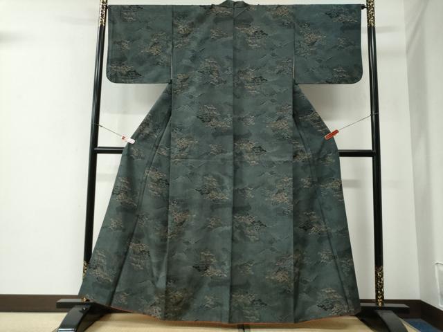 平和屋着物●洗える最高級着物　＜英＞はなぶさ謹製　小紋　遠山風景文　CABG0012yc