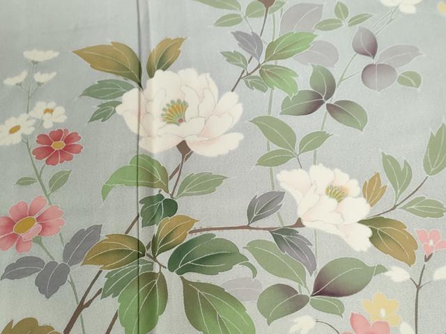 平和屋着物●訪問着　友禅　作家物　枝花文　暈し染め　正絹　逸品　CABG0014yc