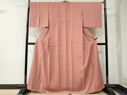 平和屋着物●友禅作家の巨匠　浅井青仁　小紋　吹き寄せ文　金彩　正絹　逸品　未使用　CABG0015yc