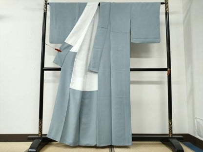 平和屋着物●上質な色無地　浅縹色　正絹　逸品　CABG0024yc