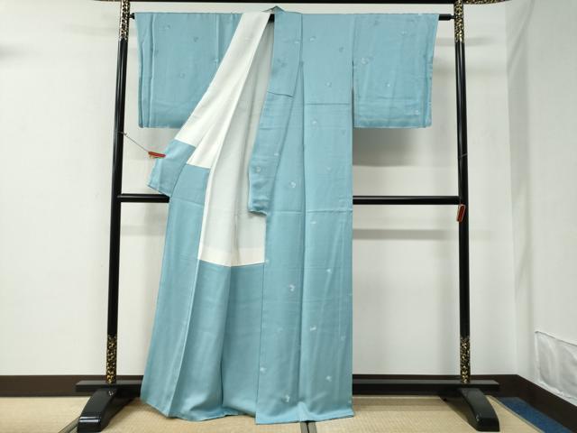 平和屋着物●上質な小紋　作家物　総刺繍　紗綾形菊文　正絹　逸品　未使用　CABG0027yc