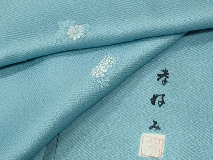 平和屋着物●上質な小紋　作家物　総刺繍　紗綾形菊文　正絹　逸品　未使用　CABG0027yc