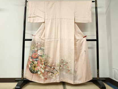 平和屋着物●京友禅の第一人者　松井青々　色留袖　駒刺繍　牡丹花車文　暈し染め　金彩　正絹　逸品　CABG0029yc